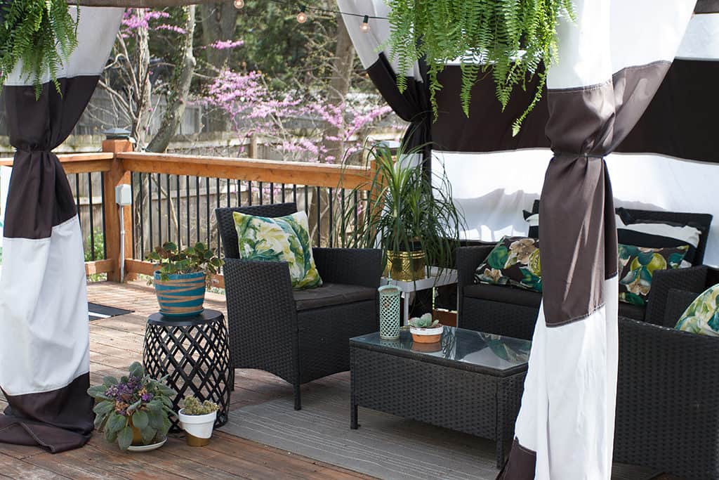 Audrey of Oh So Lovely Blog shares her deck cabana and outdoor spring spruce up wishlist from Joss & Main