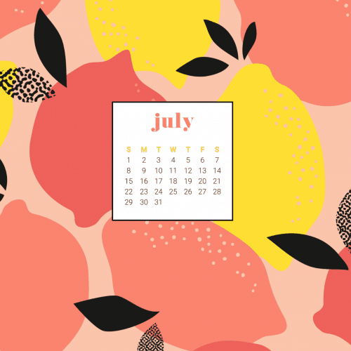 Audrey of OhSoLovelyBlog.com shares her FREE July 2018 calendar wallpapers in a summery lemon design. They are available in both Sunday and Monday starts for desktop and mobile. Download yours today!