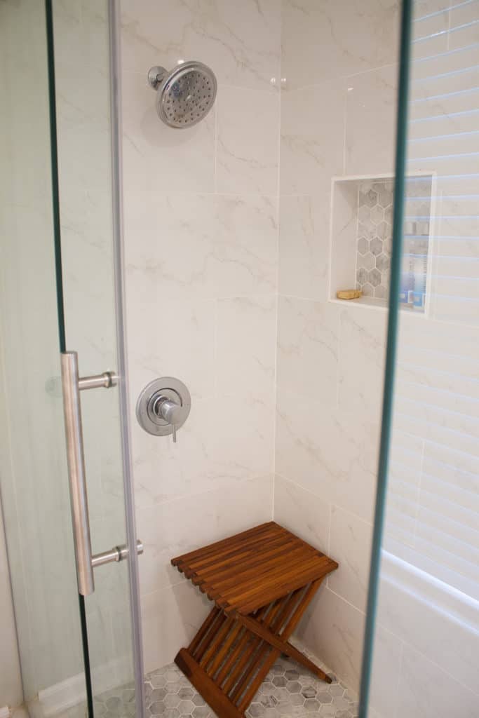 Audrey Kuether of Oh So Lovely Blog shares her complete master bathroom remodel featuring Kohler and Moen products from Kitchens and Baths by Briggs.