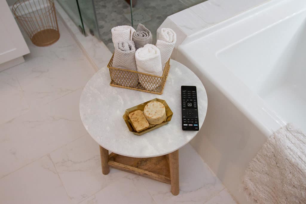 Audrey Kuether of Oh So Lovely Blog shares her complete master bathroom remodel featuring Kohler and Moen products from Kitchens and Baths by Briggs.