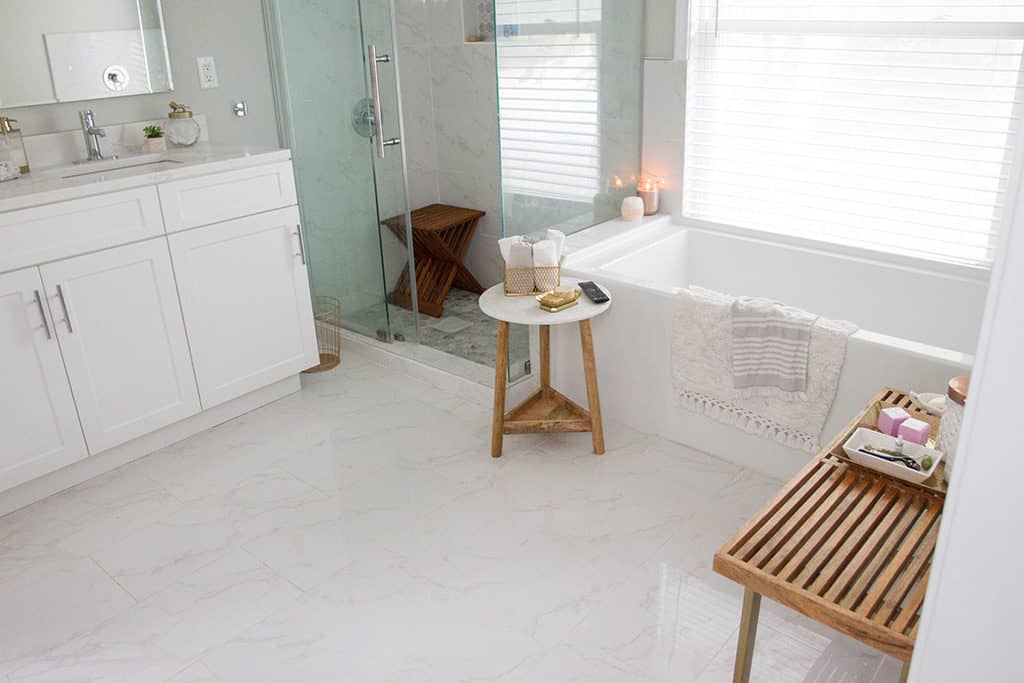 Audrey Kuether of Oh So Lovely Blog shares her complete master bathroom remodel featuring Kohler and Moen products from Kitchens and Baths by Briggs.