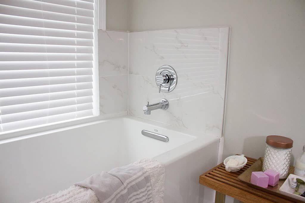 Audrey Kuether of Oh So Lovely Blog shares her complete master bathroom remodel featuring Kohler and Moen products from Kitchens and Baths by Briggs.