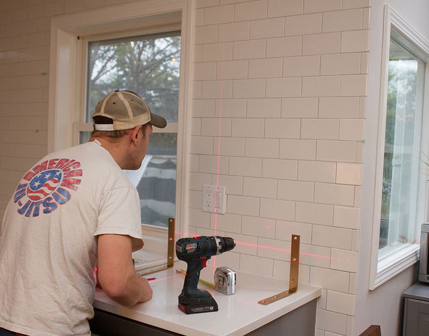 DIY kitchen open shelving tutorial