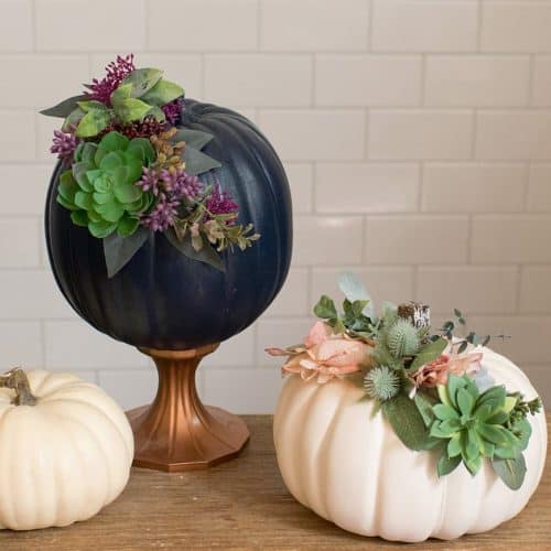 DIY floral pumpkins