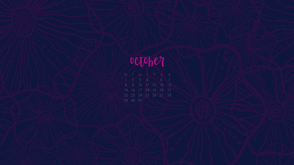 FREE October desktop calendars