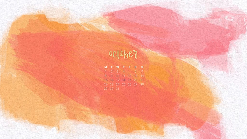 FREE October desktop calendars