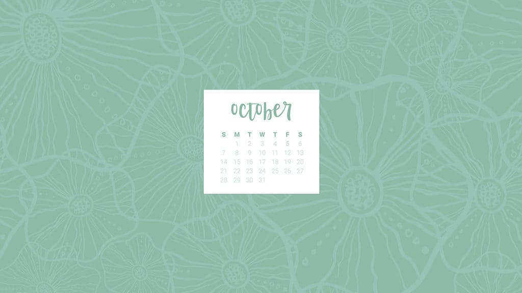 FREE October desktop calendars