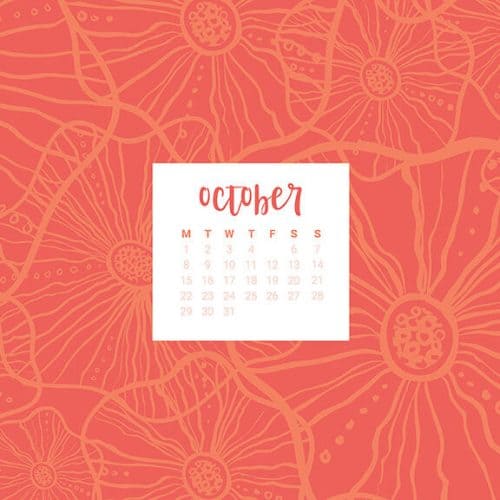 FREE October desktop calendars