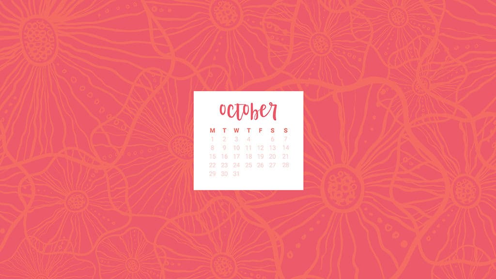 FREE October desktop calendars