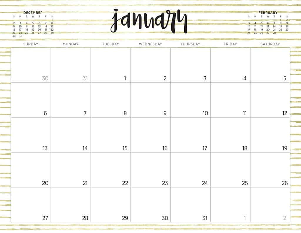 free 2019 printable calendars