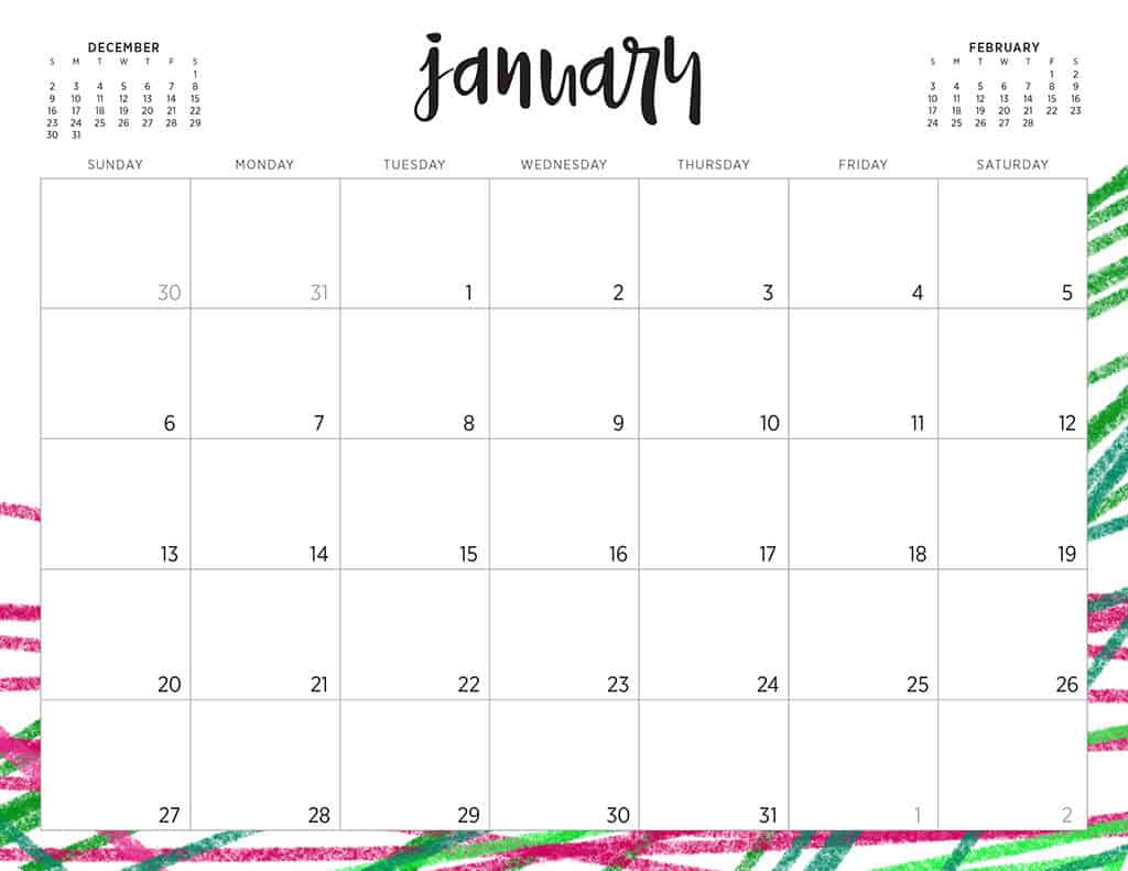 free 2019 printable calendars
