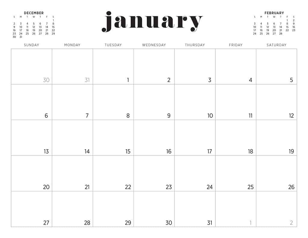 free 2019 printable calendars