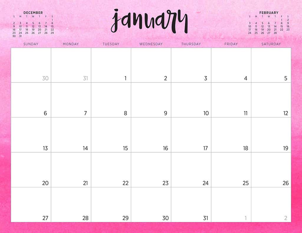 free 2019 printable calendars