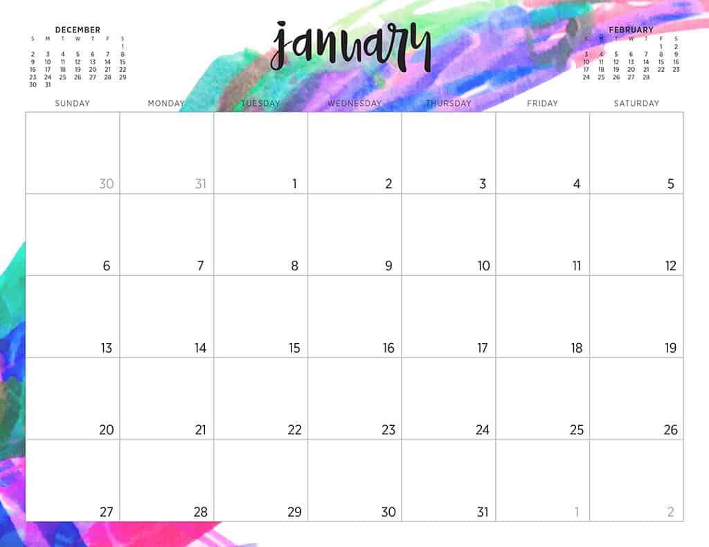 free 2019 printable calendars