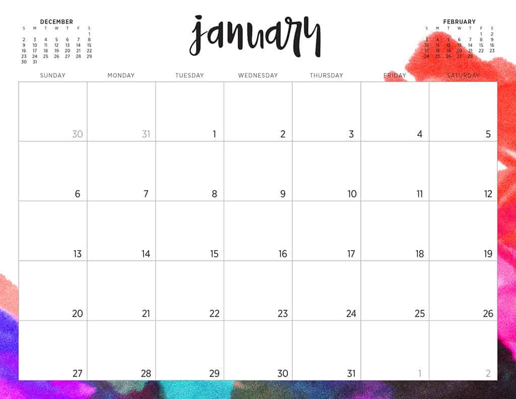 free 2019 printable calendars