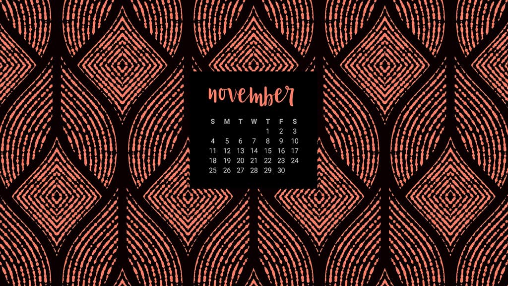 Audrey of Oh So Lovely Blog shares 10 FREE November calendar wallpapers available in both Sunday and Monday starts for both desktop and smartphone. Download yours today!