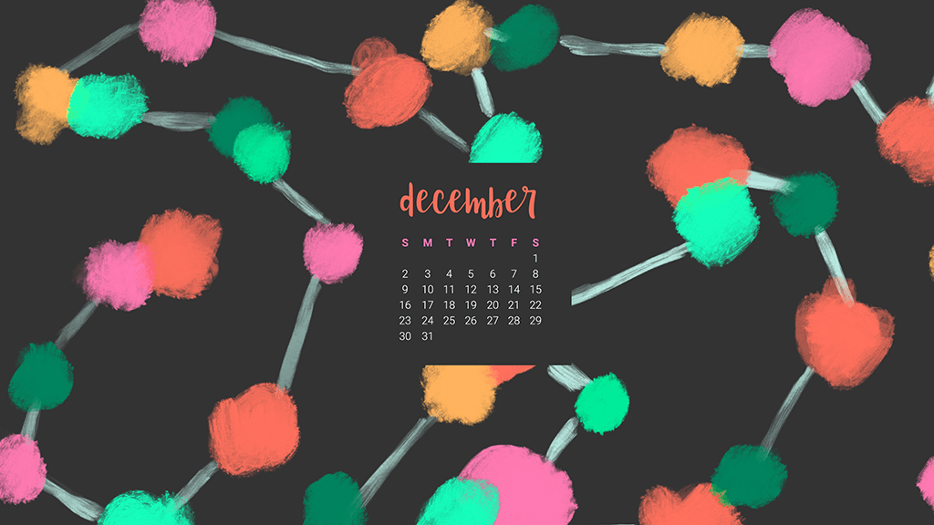 FREE December desktop wallpaper calendars