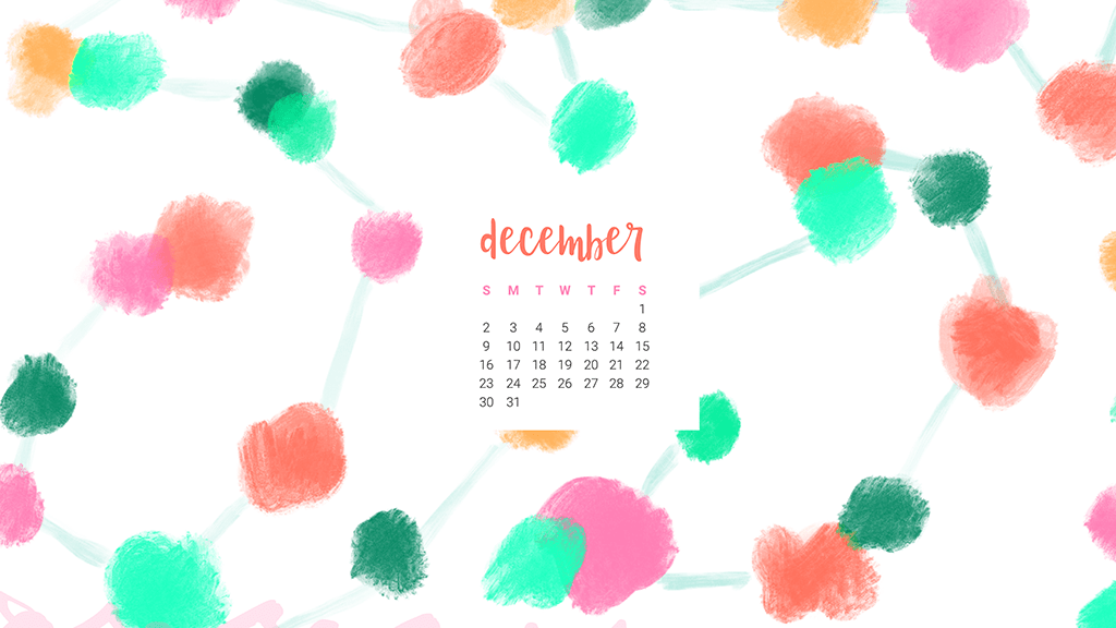 FREE December desktop wallpaper calendars