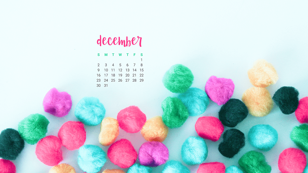 FREE December desktop wallpaper calendars