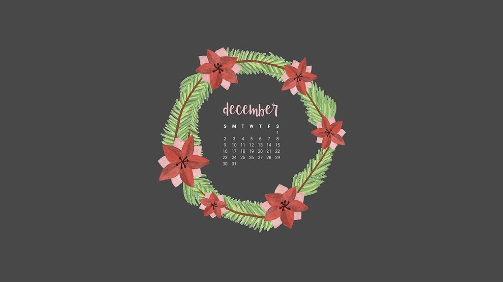 FREE december desktop wallpaper calendars – 10 design options!