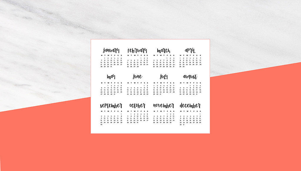 Audrey of Oh So Lovely Blog shares 12 FREE 2019 desktop wallpaper calendars in both Sunday and Monday starts. Download your favorite today!