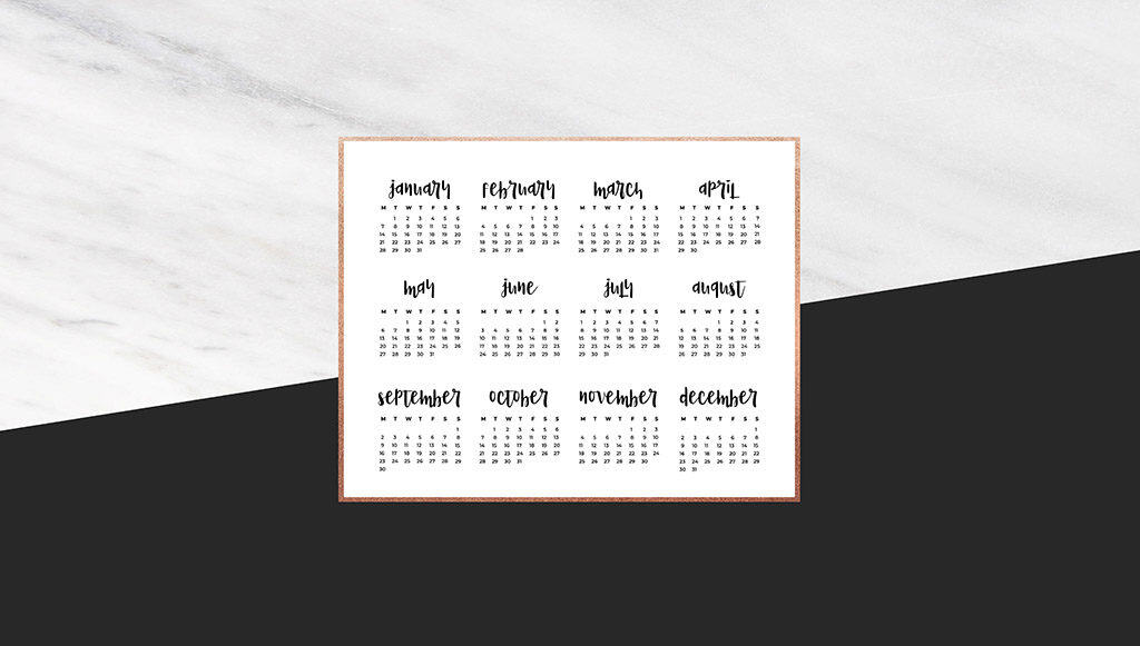 Audrey of Oh So Lovely Blog shares 12 FREE 2019 desktop wallpaper calendars in both Sunday and Monday starts. Download your favorite today!