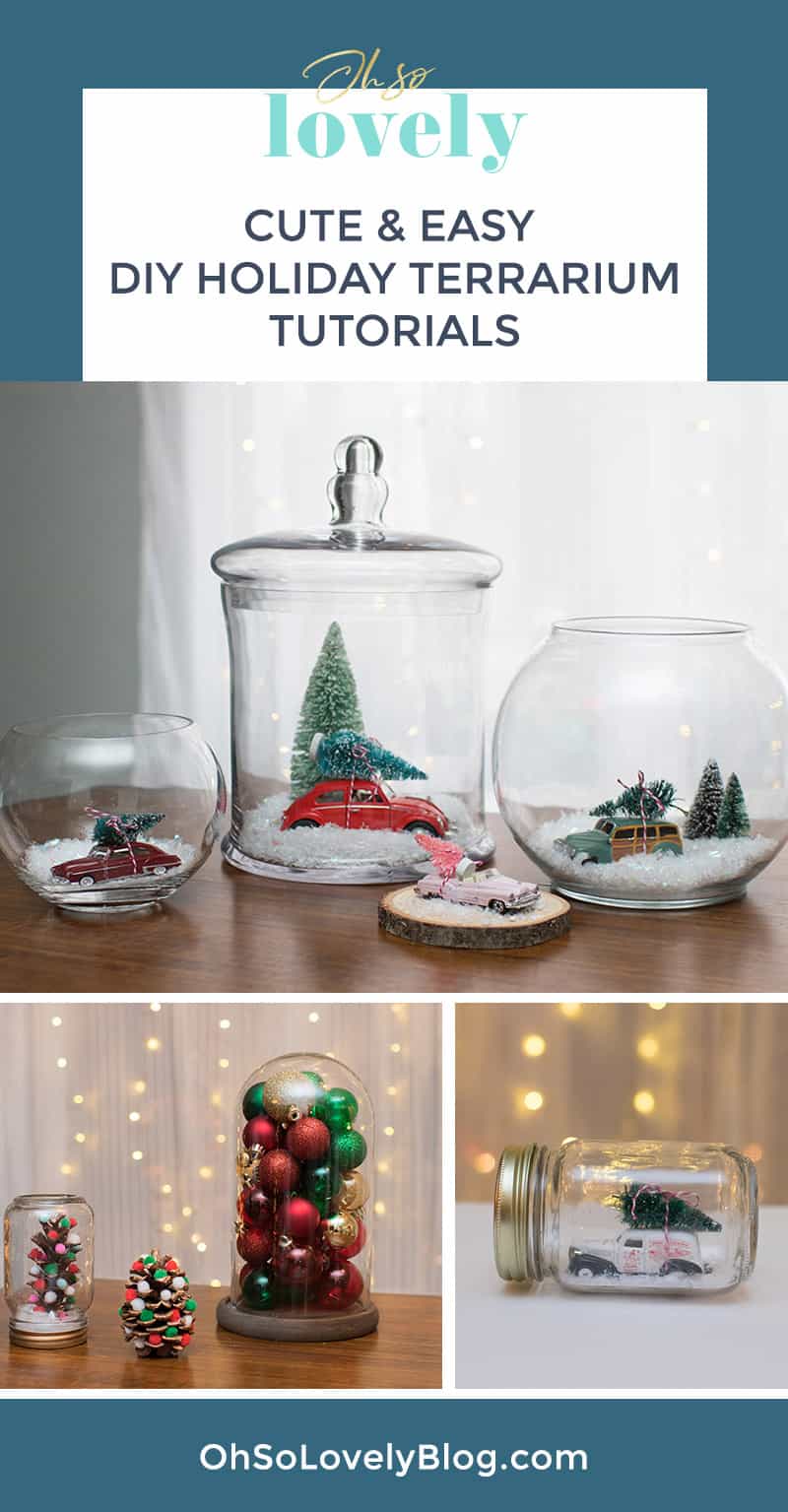 HOW TO MAKE FESTIVE DIY HOLIDAY TERRARIUMS, Oh So Lovely Blog