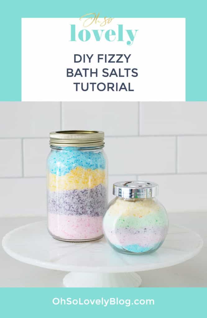 Audrey of Oh So Lovely Blog shares an easy and fun DIY fizzy bath salts tutorial. You get the same effect of a bath bomb with half of the work. Win-win!