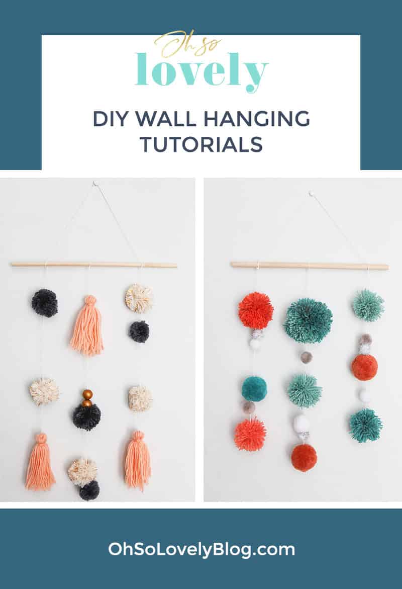 DIY pom pom wall hanging