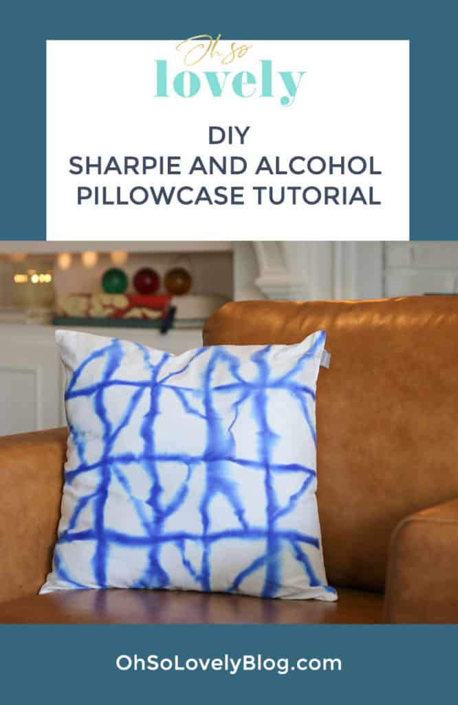 Audrey of Oh So Lovely Blog shares an easy and affordable DIY Sharpie and alcohol pillowcase tutorial. It's so much fun to design your own pillowcases!