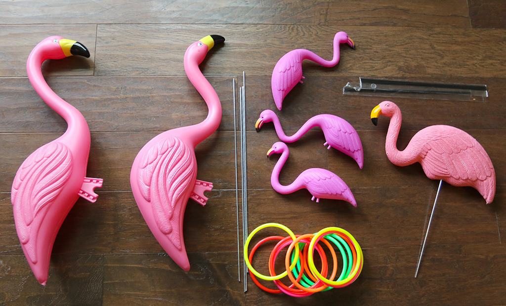 Audrey Kuether of Oh So Lovely shares a super fun and extremely easy DIY flamingo ring toss yard game tutorial—perfect for spring and summer!