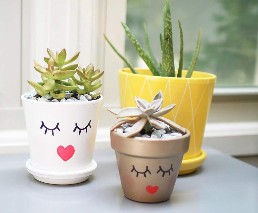 Audrey of Oh So Lovely Blog shows just how easy it is to make some affordable DIY summery planter pots perfect for your summer home decor, hostess gifts, you name it.