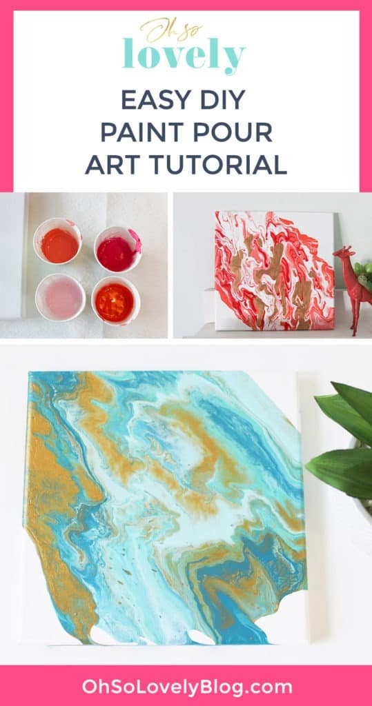 A tutorial on how to make DIY paint pour canvas art