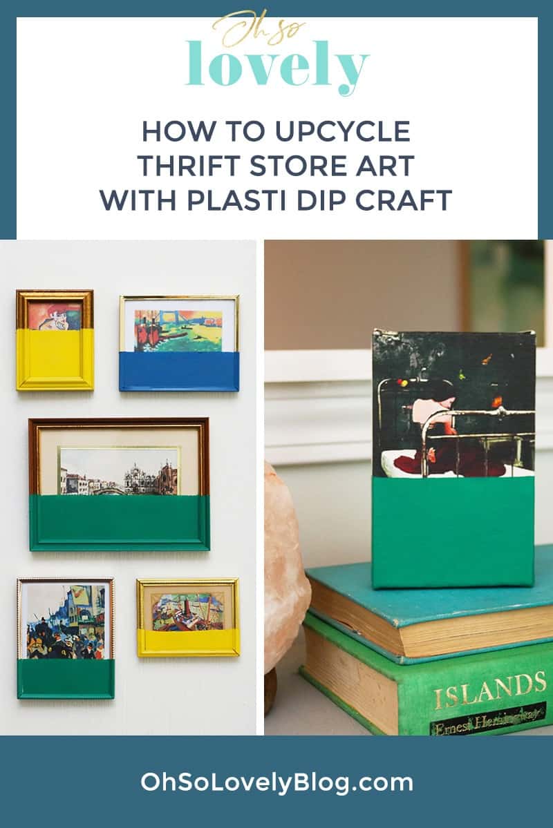 Want to learn how to upcycle thrift store art using Plasti Dip Craft? It's so easy to turn some blah art into a unique statement piece.