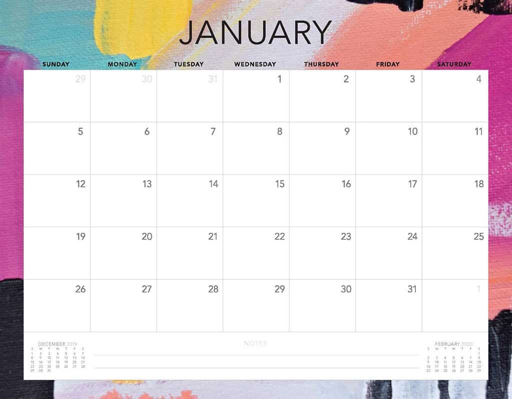 abstract 2 2020 free calendar