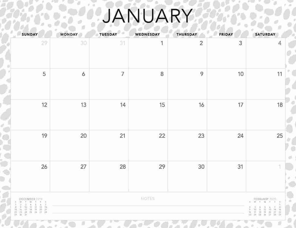 Pretty Calendar Template from www.ohsolovelyblog.com