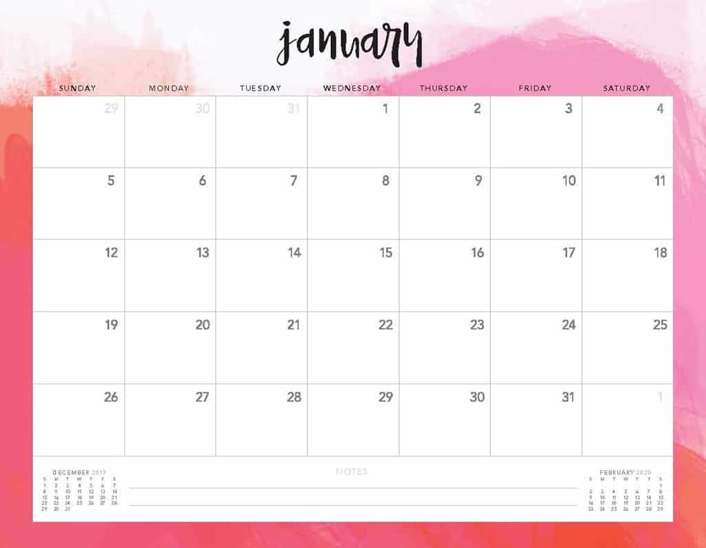 Free 2020 Printable Calendars 51 Designs To Choose From