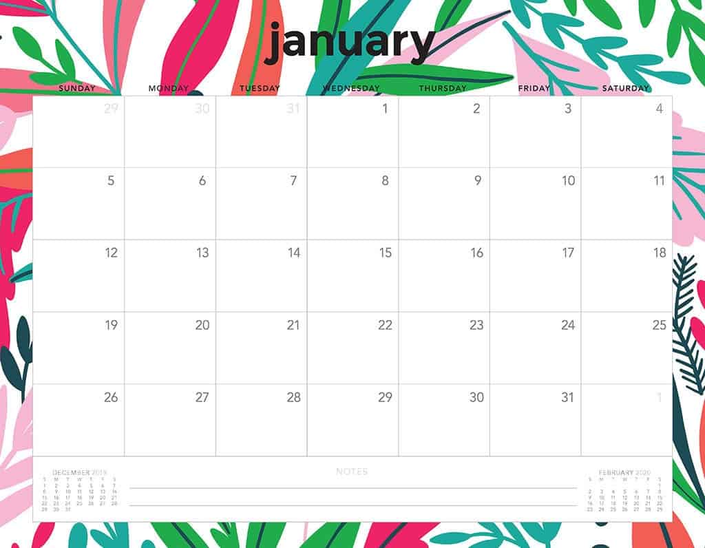 flowers 2020 free calendar4