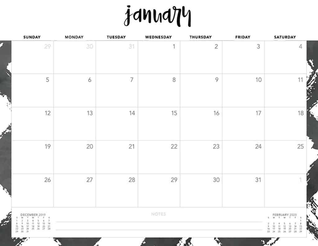 Free Monthly Calendar Template 2020 from www.ohsolovelyblog.com