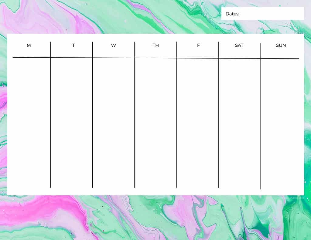 21 cute and FREE printable weekly calendars