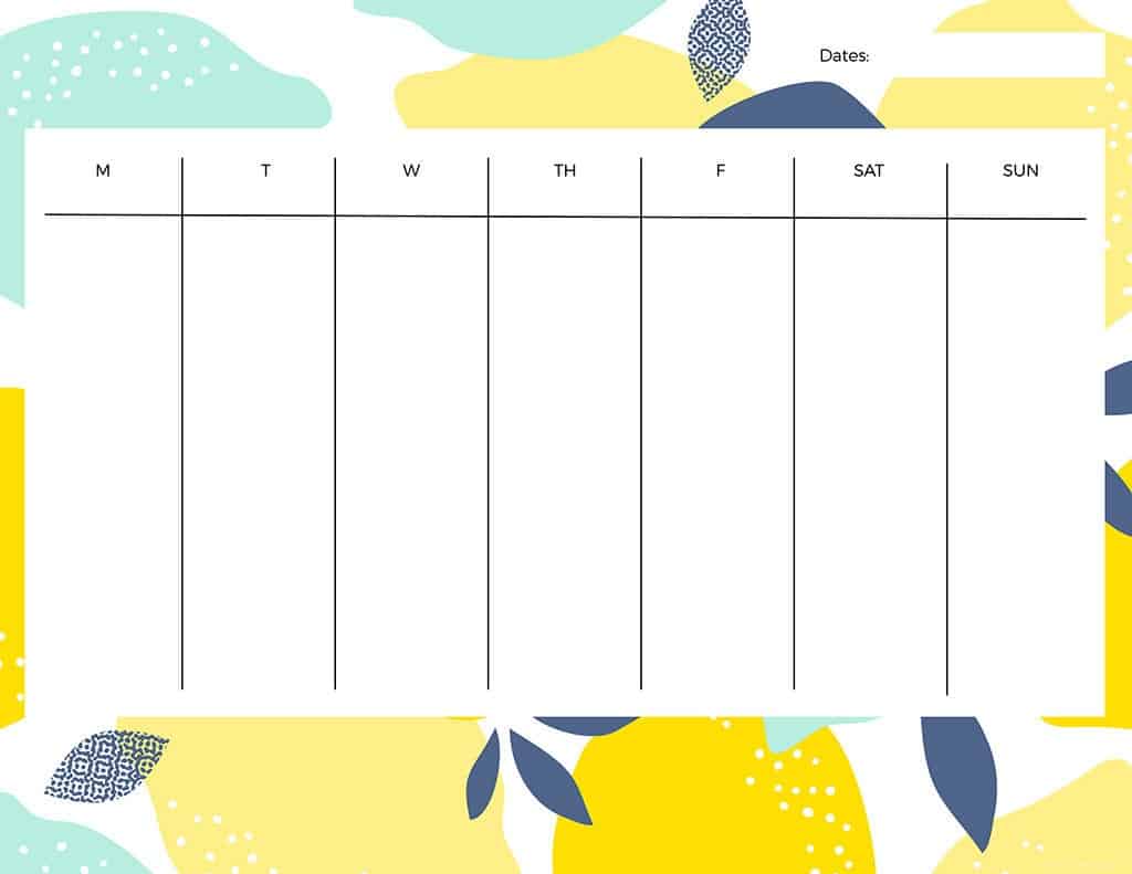 21 cute and FREE printable weekly calendars