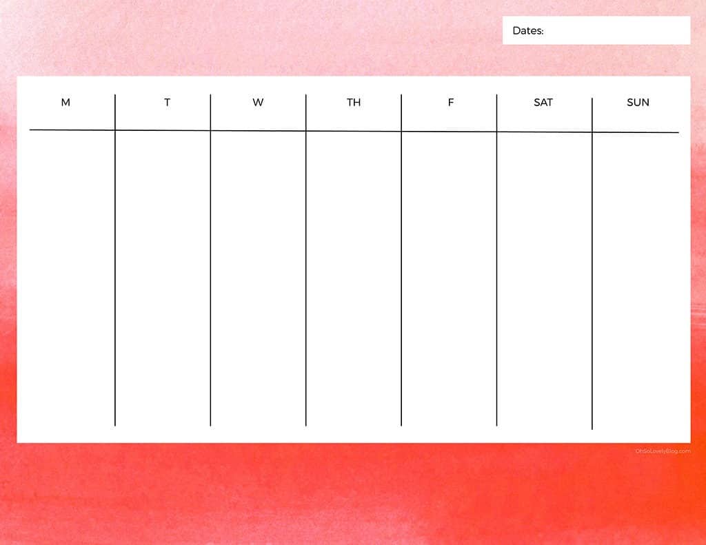 21 cute and FREE printable weekly calendars