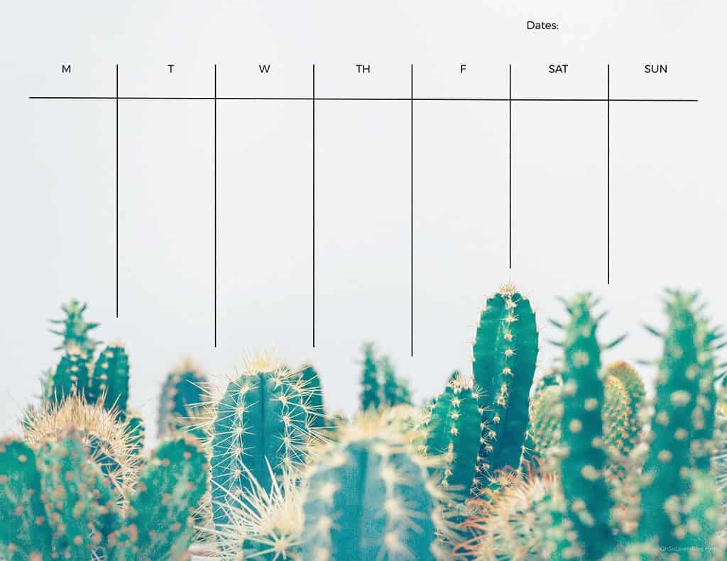 21 cute and FREE printable weekly calendars