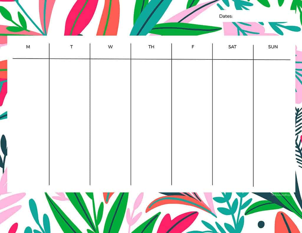 21 cute and FREE printable weekly calendars