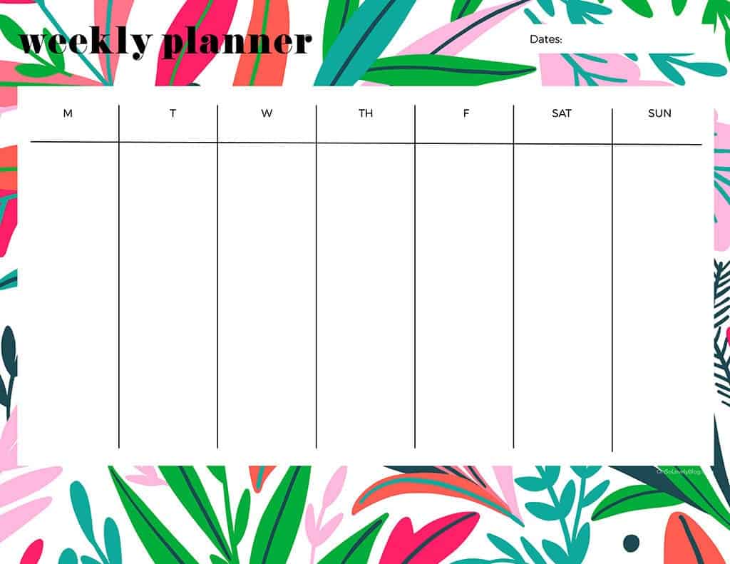 21 cute and FREE printable weekly calendars