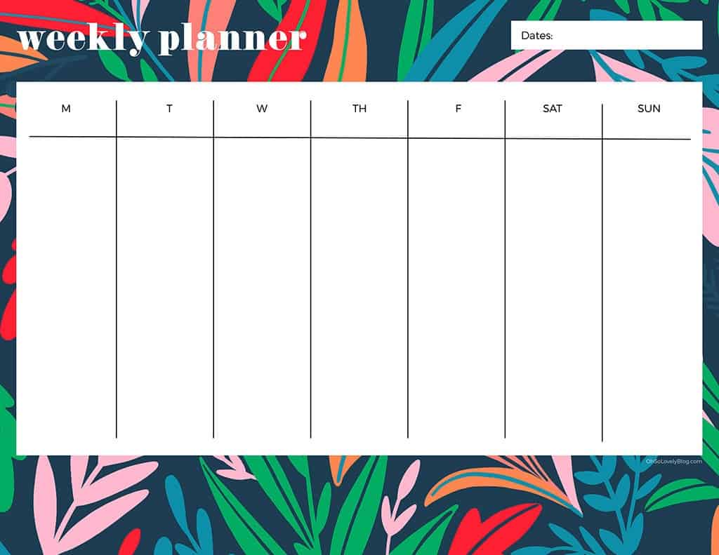 21 cute and FREE printable weekly calendars