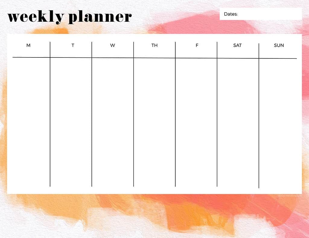 21 cute and FREE printable weekly calendars