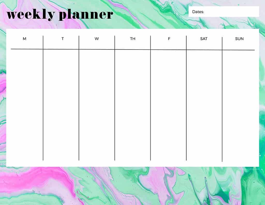 21 cute and FREE printable weekly calendars