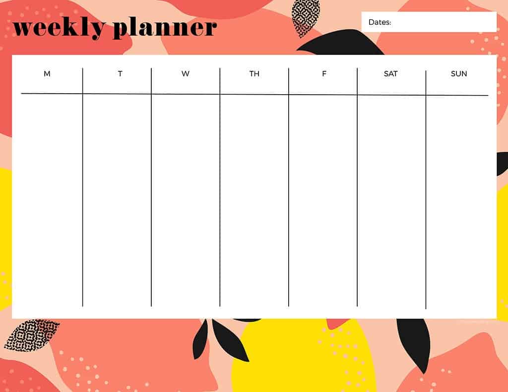 21 cute and FREE printable weekly calendars