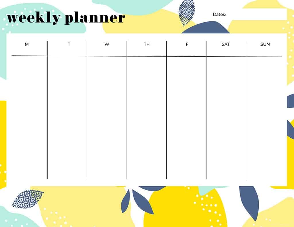 21 cute and FREE printable weekly calendars